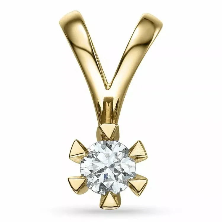 0,30 ct lab grown diamant solitaireanheng i 14 karat gull 0,30 ct