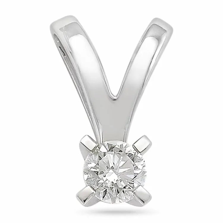 diamant solitaireanheng i 14 karat hvitt gull 0,20 ct