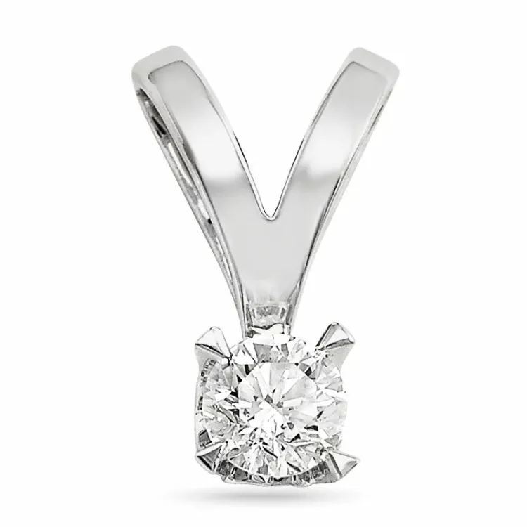 kampanje - diamant anheng i 14 karat hvitt gull 0,20 ct
