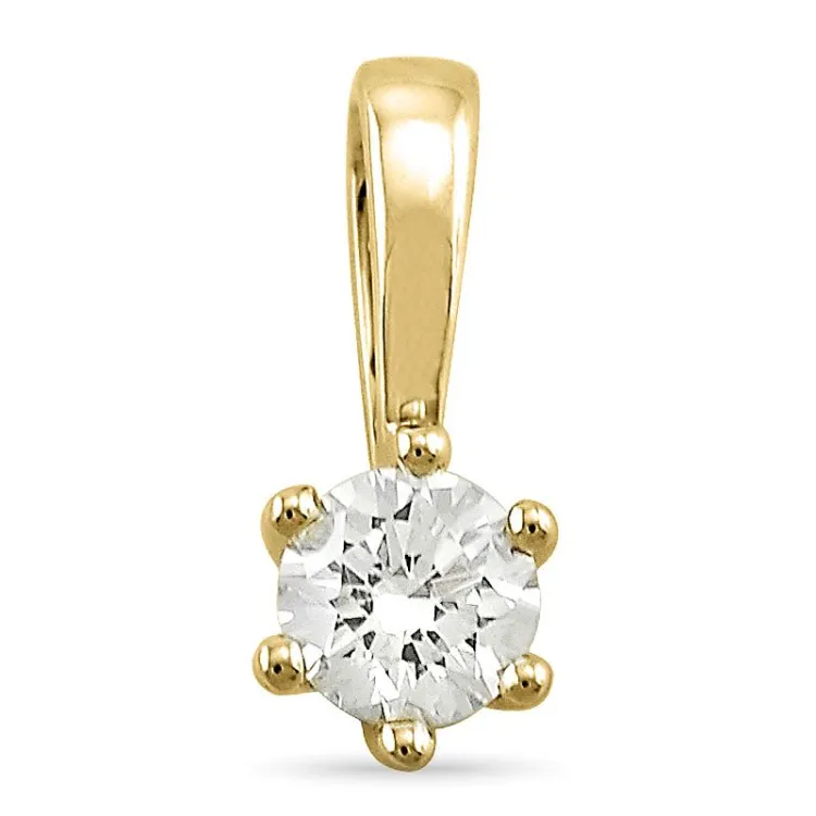 0,30 ct lab grown diamant solitaireanheng i 14 karat gull 0,30 ct