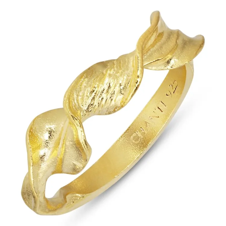 vridd ring i forgylt sølv - Lumé Etched