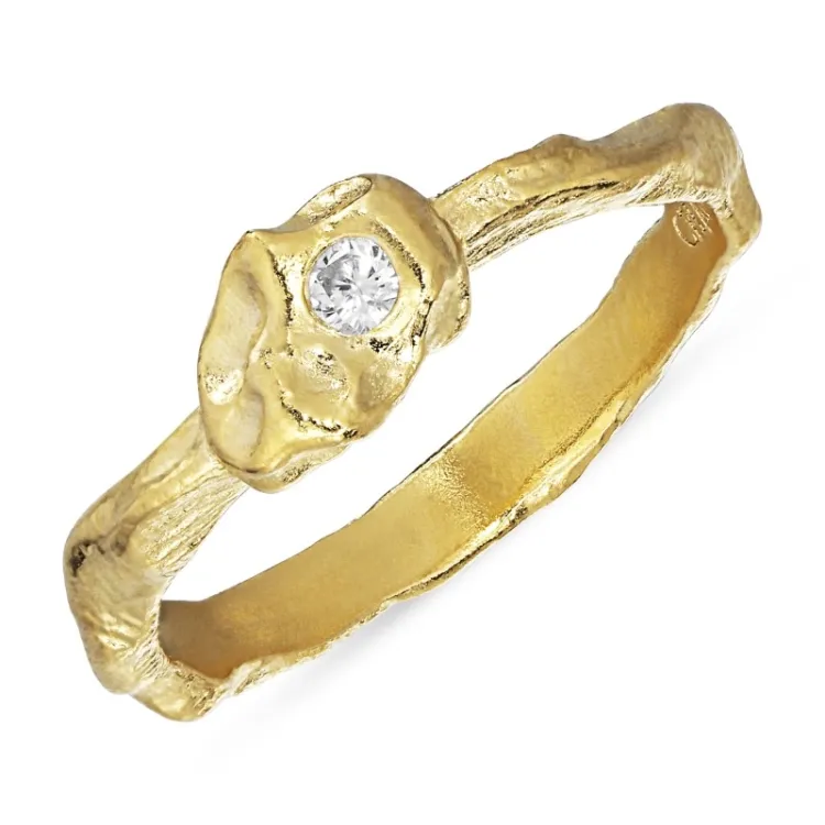 ring i forgylt sølv - Lumé Etched
