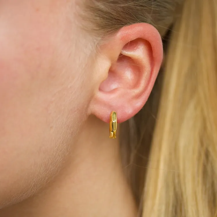 14 mm creol i forgylt sølv - Lumé Essence