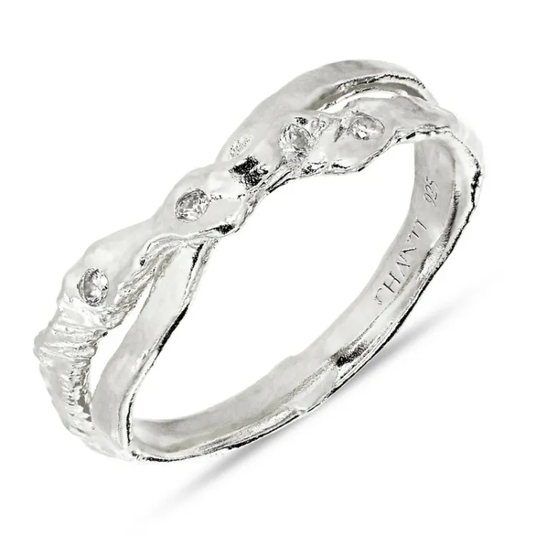 zirkon ring i sølv - Lumé Etched