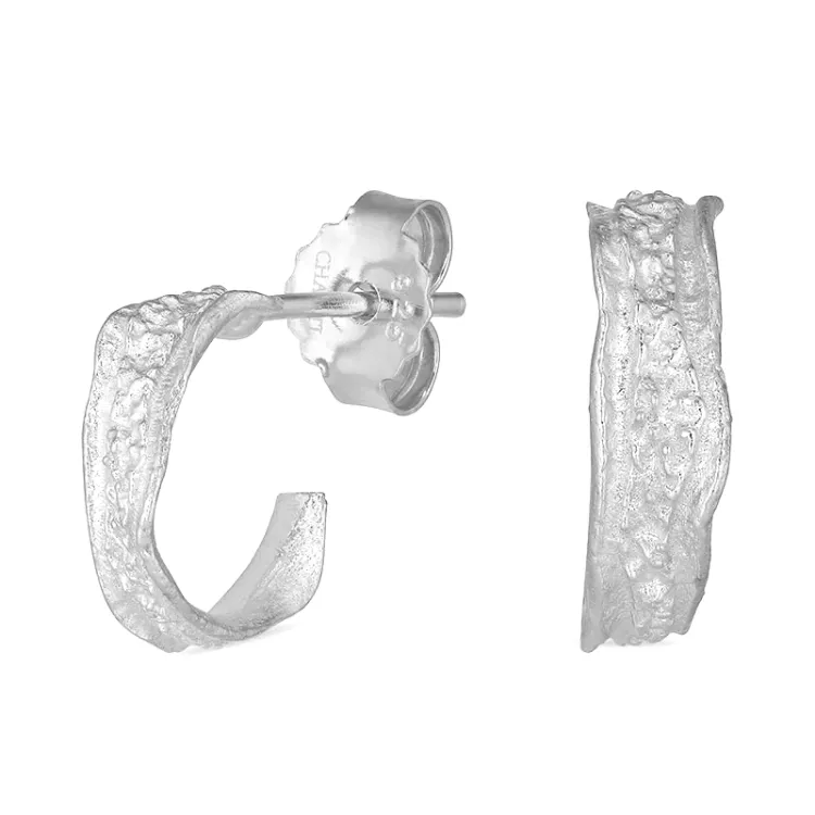11,5 mm halvcreol i sølv - Lumé Etched