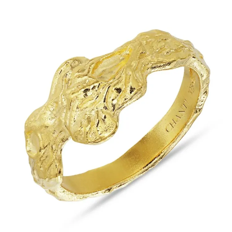 bred ring i forgylt sølv - Lumé Etched