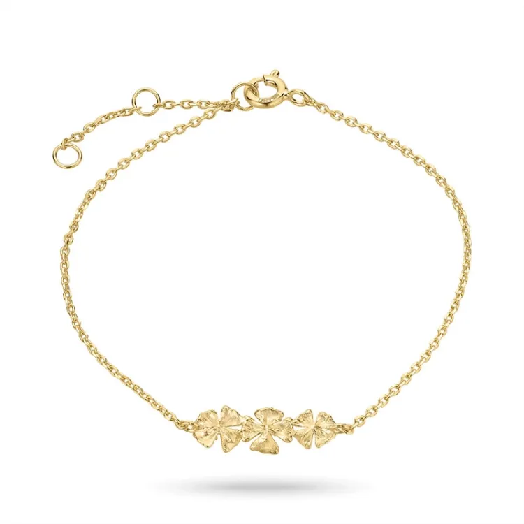 armbånd i forgylt sølv 16 plus 3 cm x 6,5 mm  - Lumé Etched