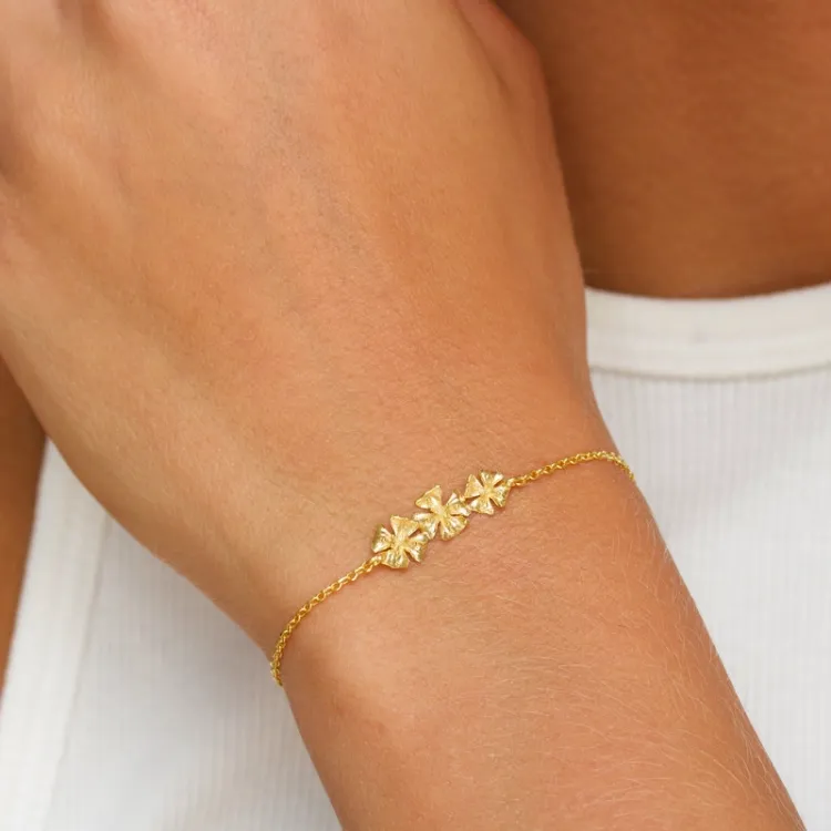 armbånd i forgylt sølv 16 plus 3 cm x 6,5 mm  - Lumé Etched