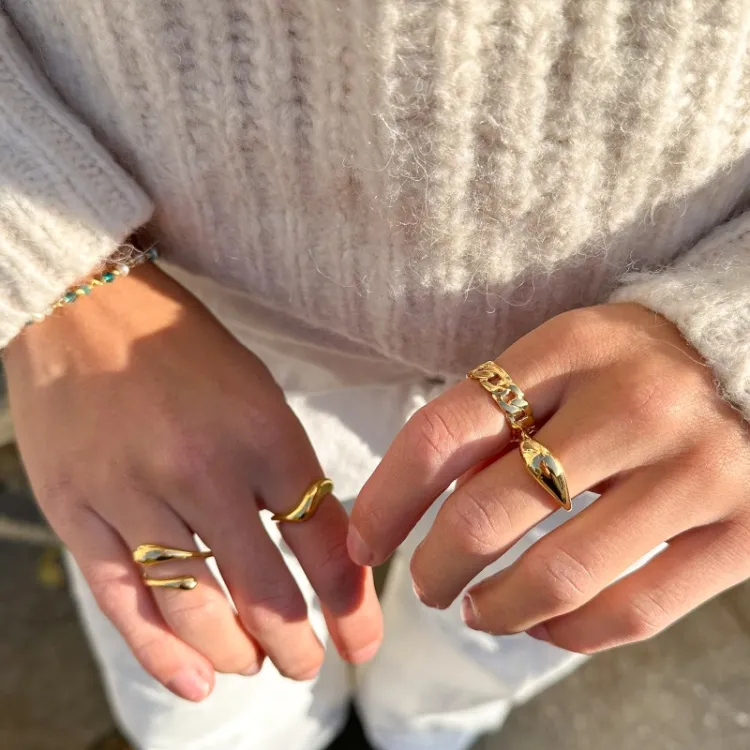 ring i forgylt sølv - Lumé Essence