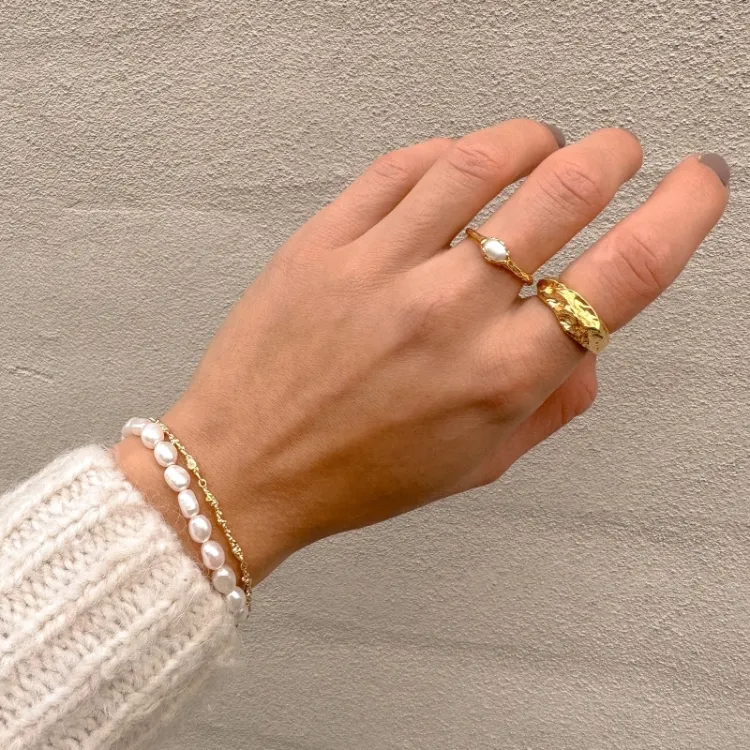 ring i forgylt sølv - Lumé Etched