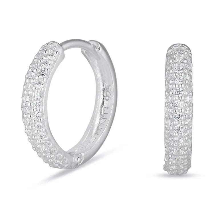 14 mm zirkon creol i sølv - Lumé Illume