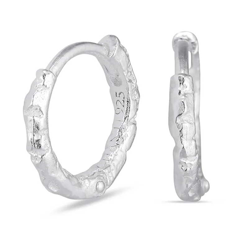 11,5 mm creol i sølv - Lumé Etched