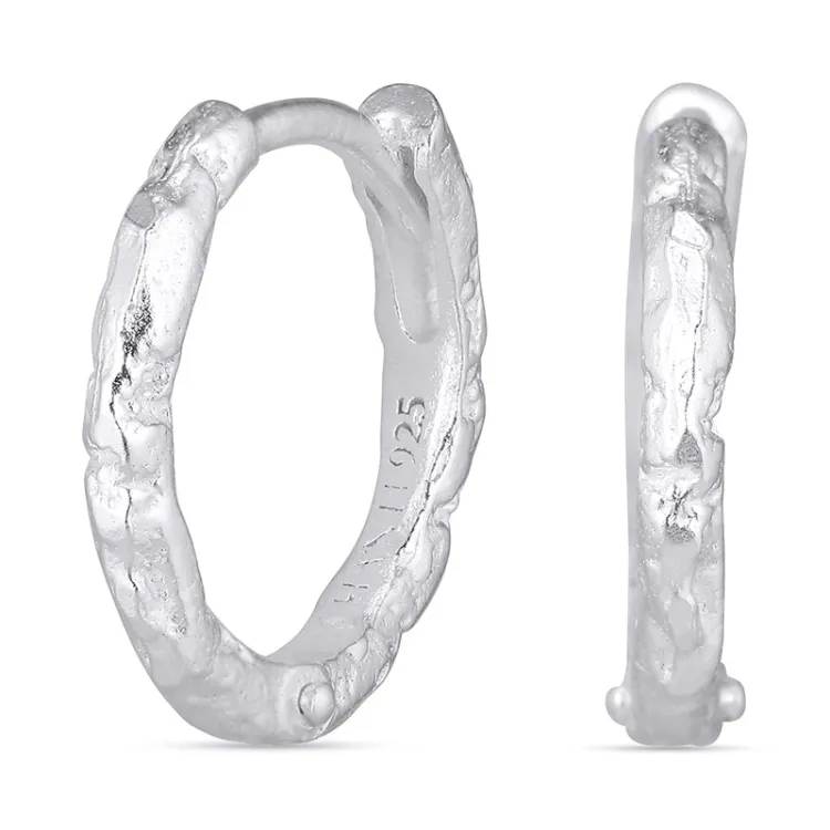 13,5 mm creol i sølv - Lumé Etched