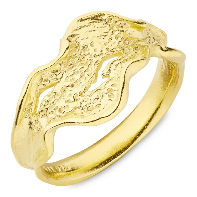 ring i forgylt sølv - Lumé Etched