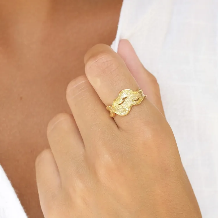 ring i forgylt sølv - Lumé Etched