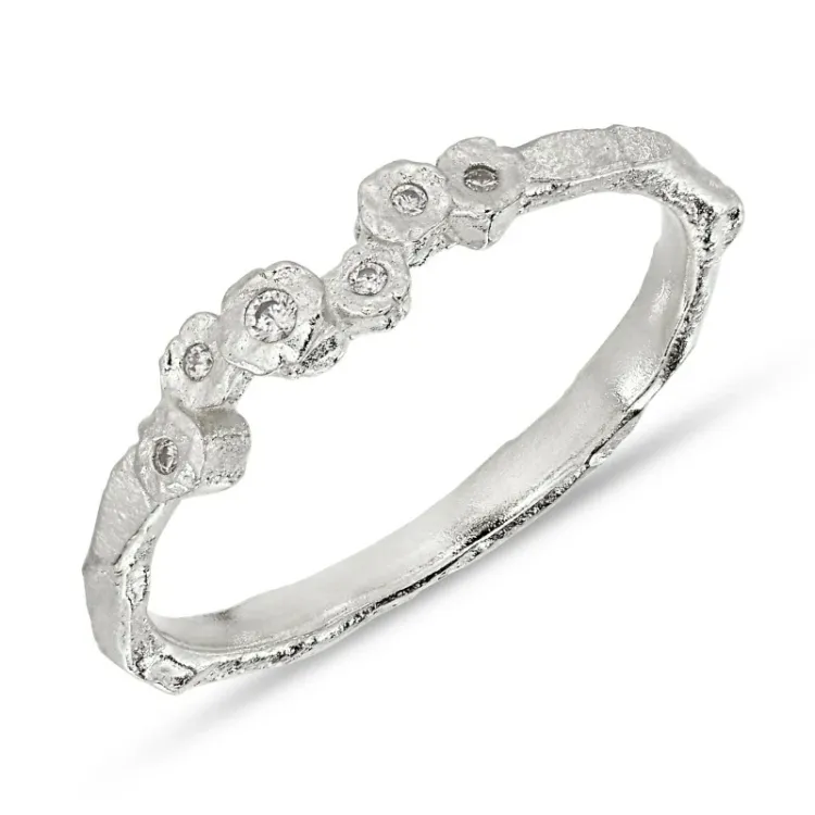 hvit zirkon ring i sølv - Bubbly Sparkle