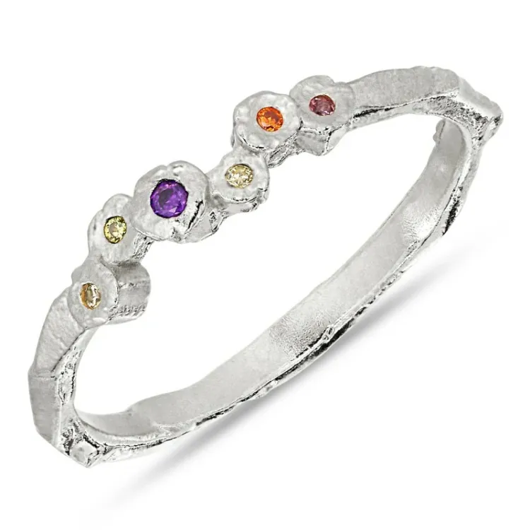 multifarget zirkon ring i sølv - Bubbly Twist
