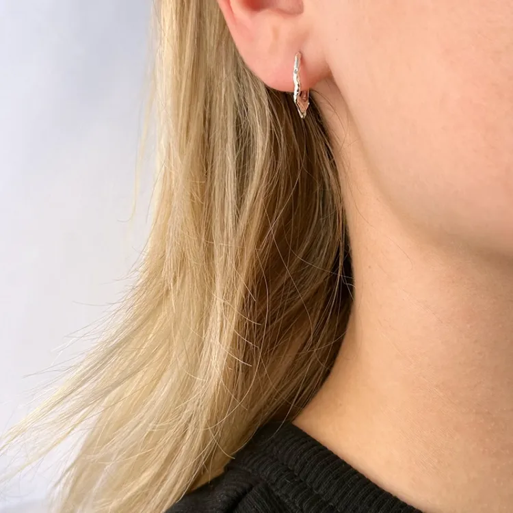 13 mm zirkon creol i sølv - Lumé Etched