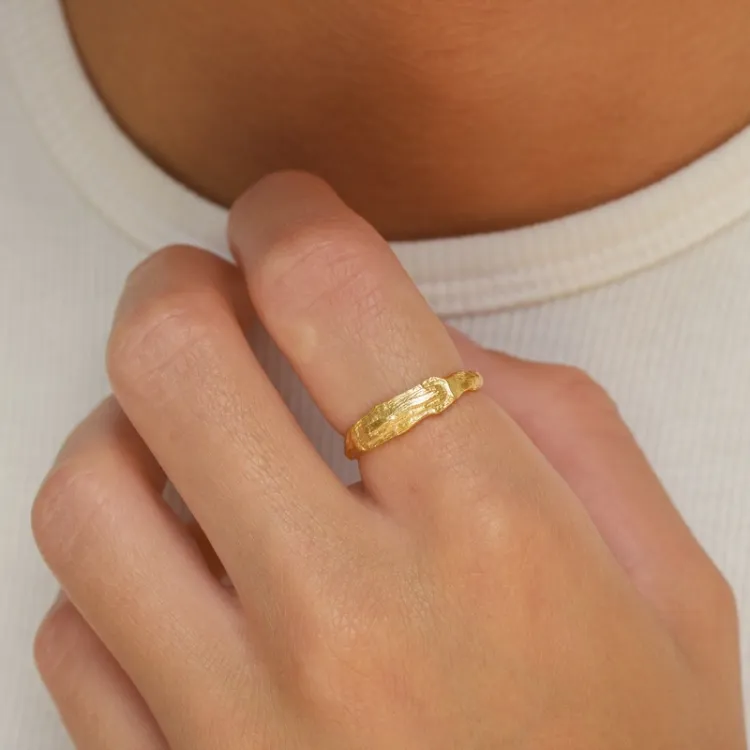 ring i forgylt messing - Lumé Etched