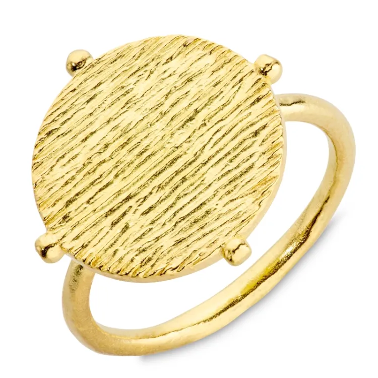 rund ring i forgylt messing - Eliné