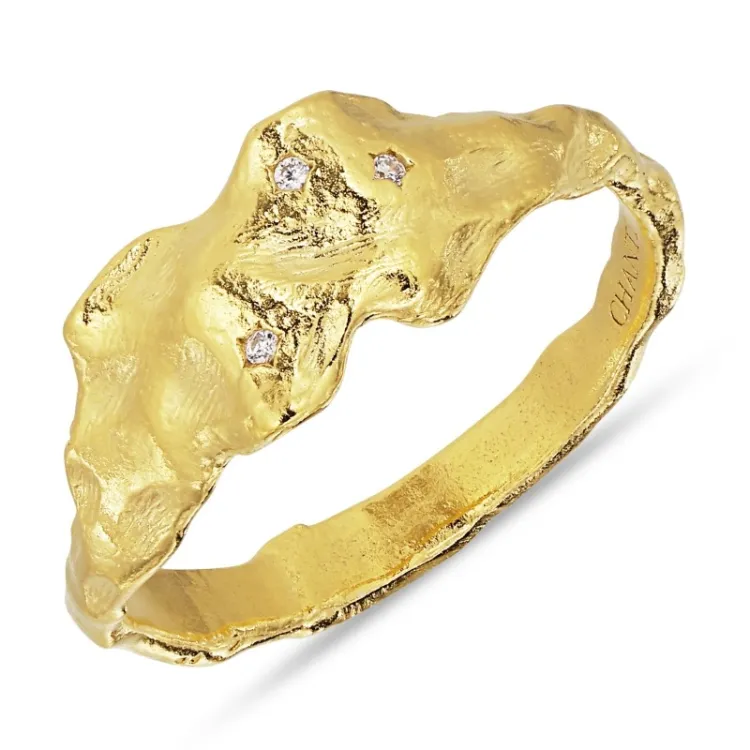 zirkon ring i forgylt messing - Eliné
