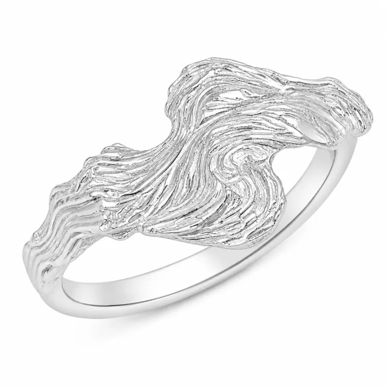 ring i forsølvet messing - Lumé Etched