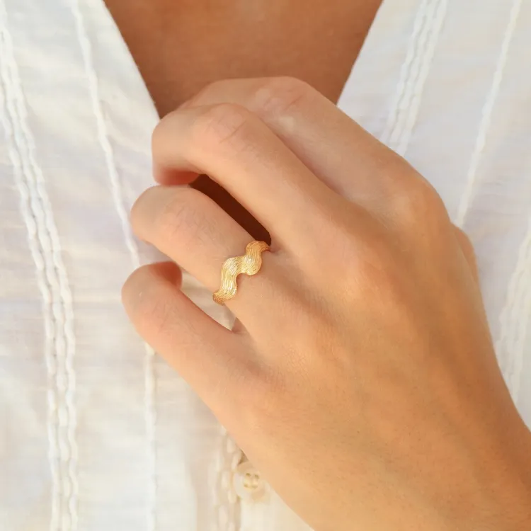 ring i forgylt messing - Lumé Etched