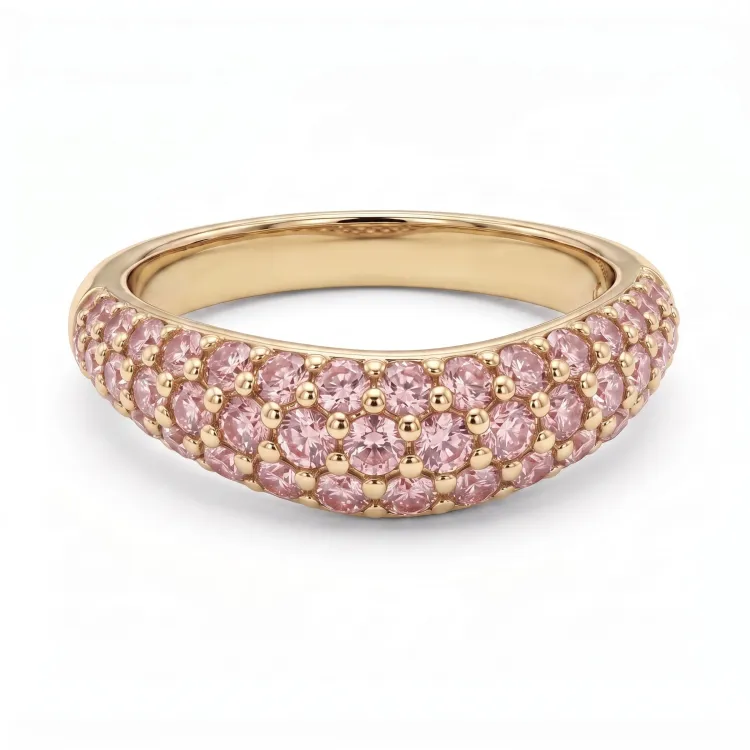 rosa ring i forgylt messing