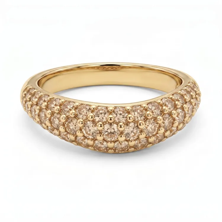 champagnefarget ring i forgylt messing