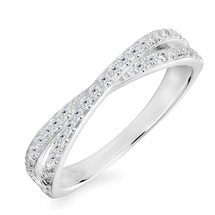 zirkon ring i sølv