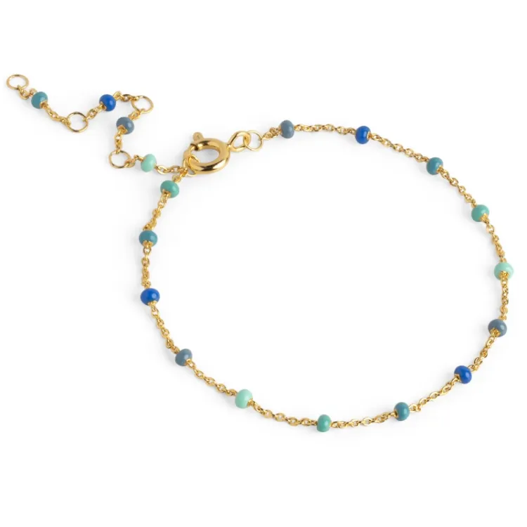 Enamel Lola Atlantic armbånd i forgylt sølv blå emalje