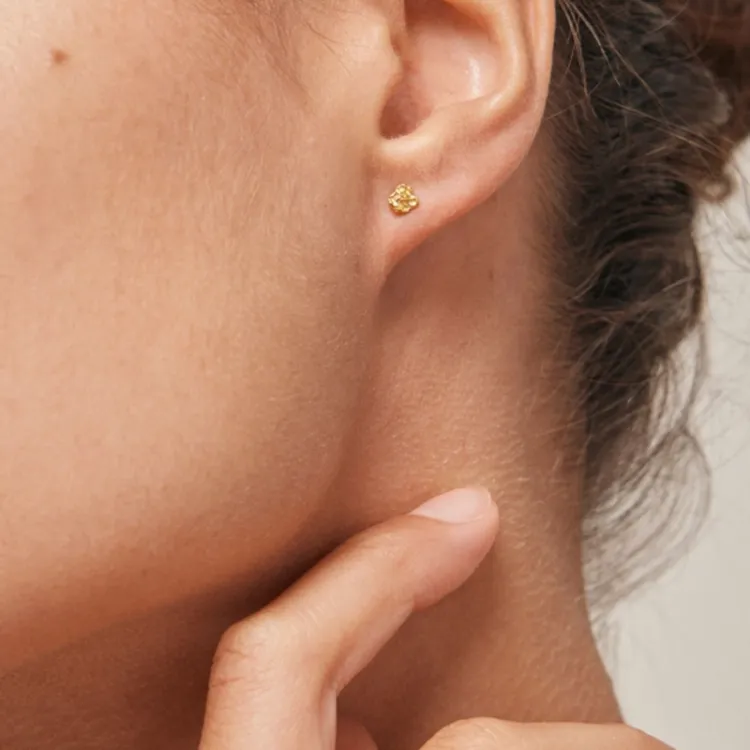 4 mm Enamel Rio Mini ørestikker i forgylt sølv