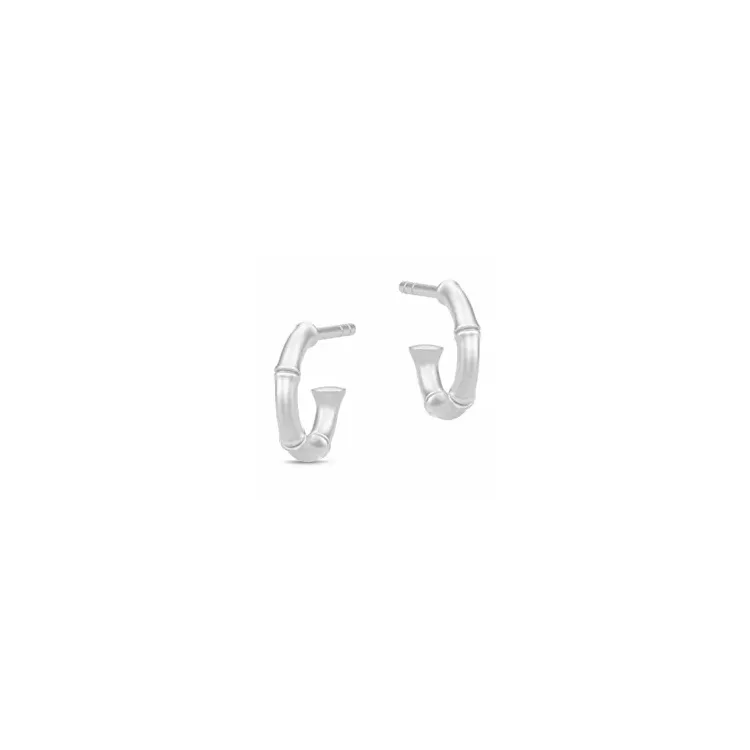 10 mm Julie Sandlau Bamboo creol i satengrhodinert sterlingsølv