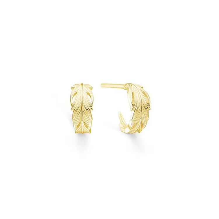ID Fine IDH007GD Raven mini hoops i forgylt sølv