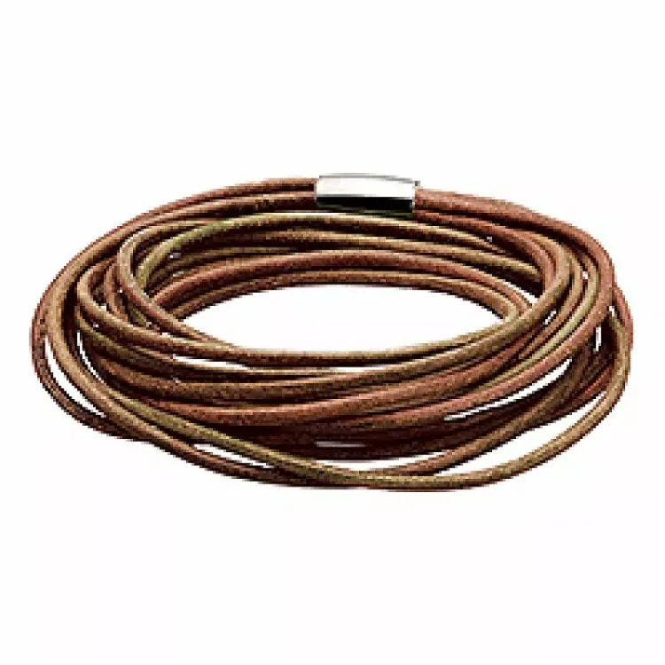 brun lærarmbånd i lær 18,0 cm x 15,0 mm
