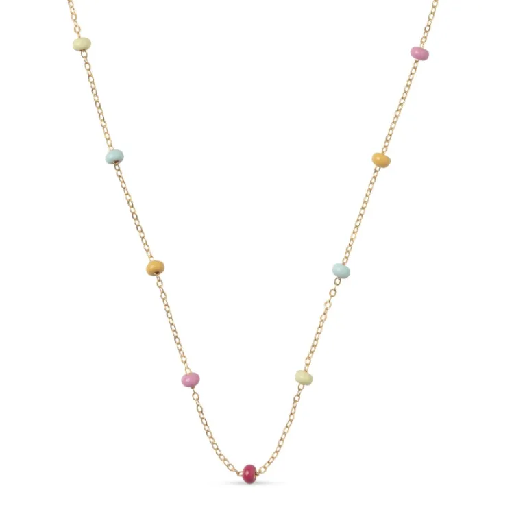 Enamel Lola Bold Rainbow halskjede i forgylt sølv multifarget emalje