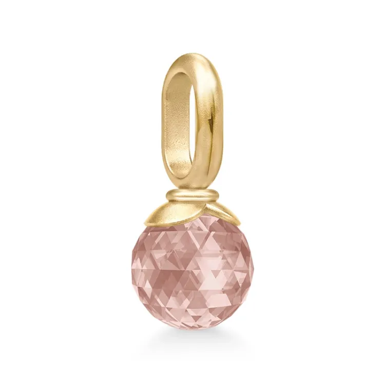 Julie Sandlau Berry Small rosa anheng i forgylt sølv rosa krystall