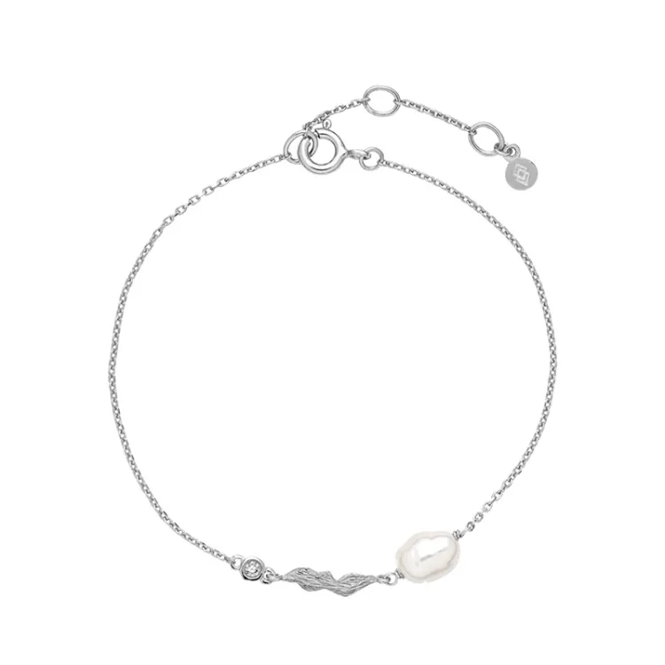 Izabel Camille Fairy perle armbånd i sølv hvit zirkon