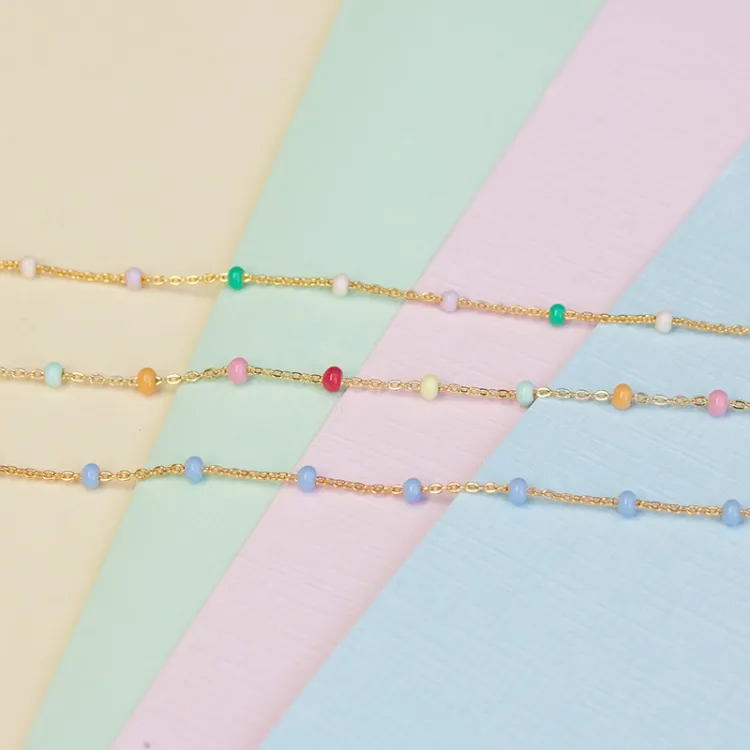 Enamel Lola Rainbow armbånd i forgylt sølv regnbuefarget emalje