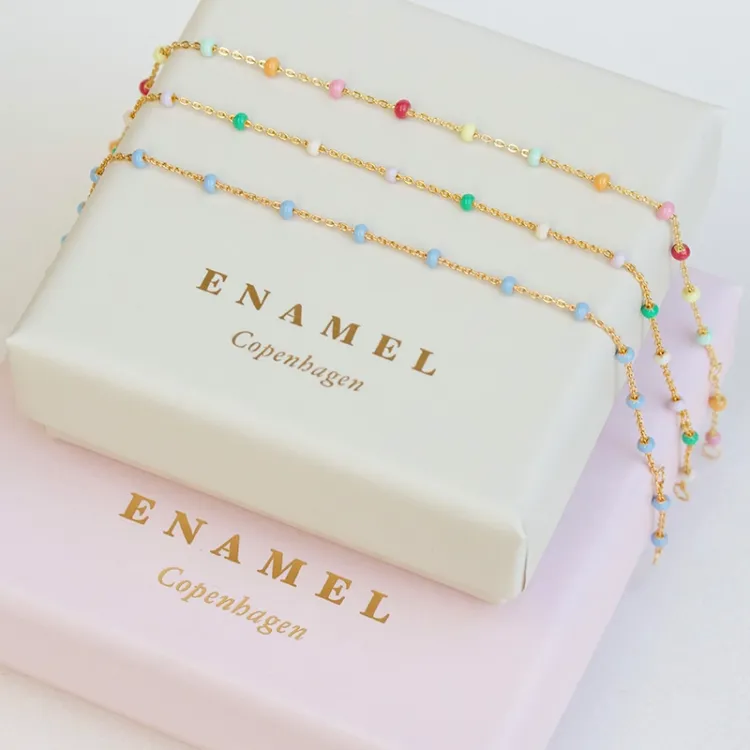 Enamel Lola Sky armbånd i forgylt sølv lyseblå emalje