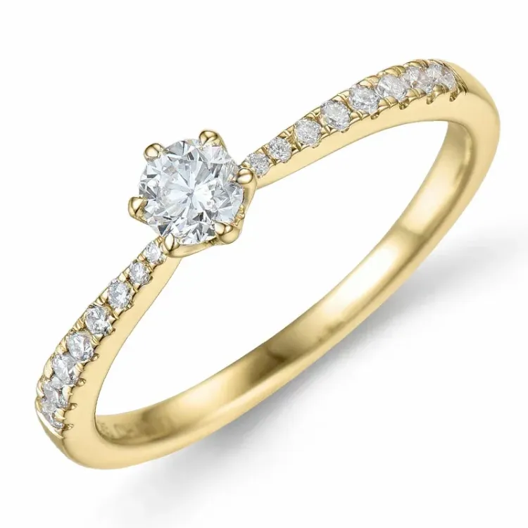 kolleksjonsprøve diamant ring i 14 karat gull 0,21 ct 0,13 ct