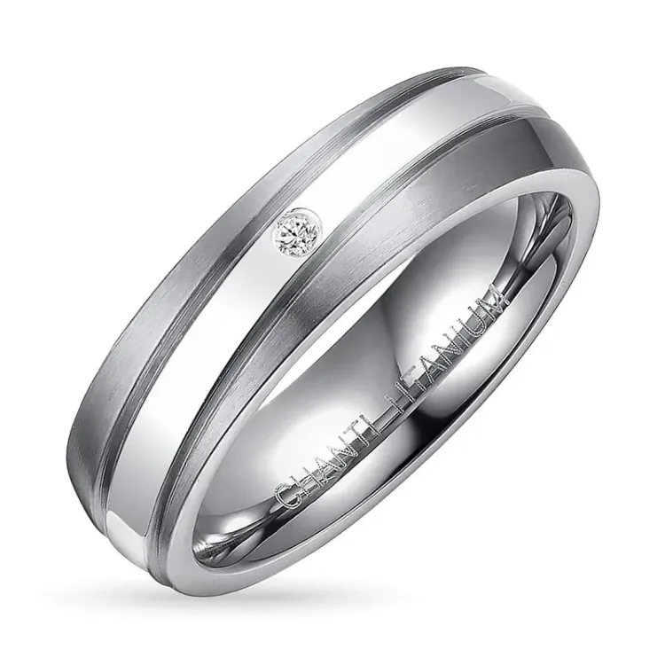 kolleksjonsprøve ring i titanium og sølv