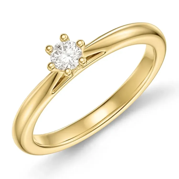 kolleksjonsprøve 0,20 ct lab grown diamant solitairering i 9 karat gull 0,20 ct
