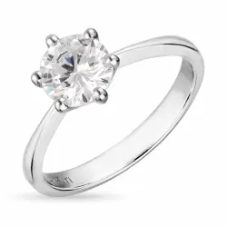 zirkon ring i sølv