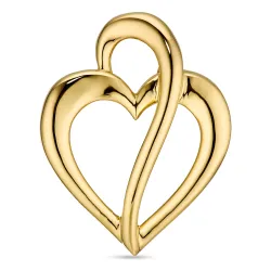 hjerte anheng i forgylt sølv