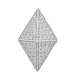 Elegant firkantet zirkon anheng i rodinert sølv