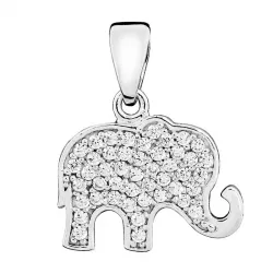 elefant zirkon anheng i rodinert sølv