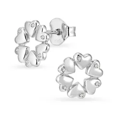 hjerte zirkon ørestikker i sølv