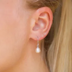 perle øredobber i rodinert sølv