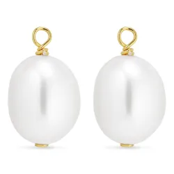 8-8,5 mm perle anheng til øredobber i forgylt sølv - Mix & Match